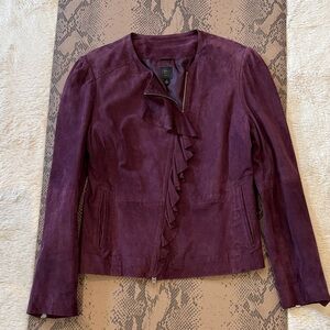 Saks Fifth Avenue Deep Purple Suede Jacket